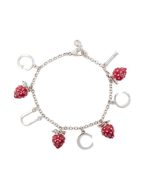 gucci strawberry charm|Gucci Strawberry Charm Link Bracelet .